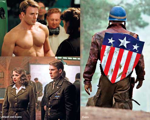  the inside article showing Chris Evans on the set of Captain America 