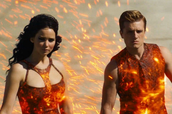 Katniss and Peeta sport some "hot" new attire