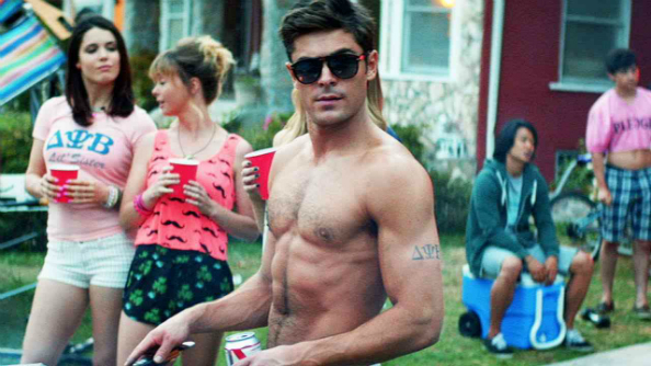 Efron fits the role of fraternity douchebag well