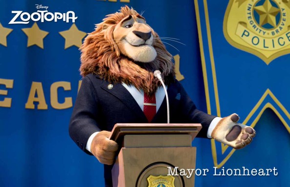 ZOOTOPIA – MAYOR LEODORE LIONHEART, the noble leader of Zootopia, who coined the city’s mantra that Judy Hopps lives by: “In Zootopia, anyone can be anything." ©2015 Disney. All Rights Reserved.