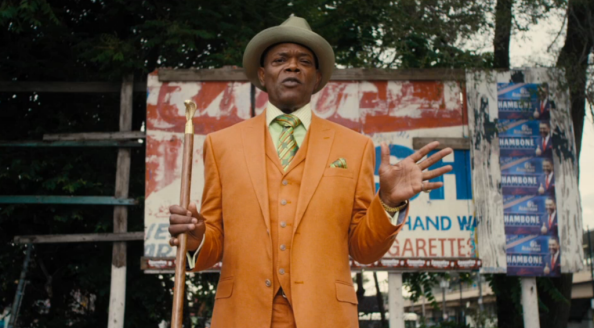 Samuel L. Jackson in this awful looking pumpkin suit