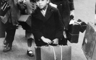 Small British boy being sent to the countryside during the Blitz on July 5, 1940.